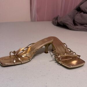Elegant Gold Strappy Heels